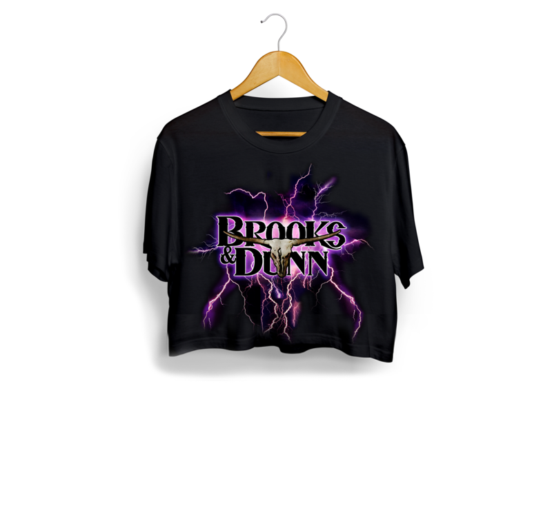 Ladies Brooks Dunn Vintage Lightning Crop Top - Main Image