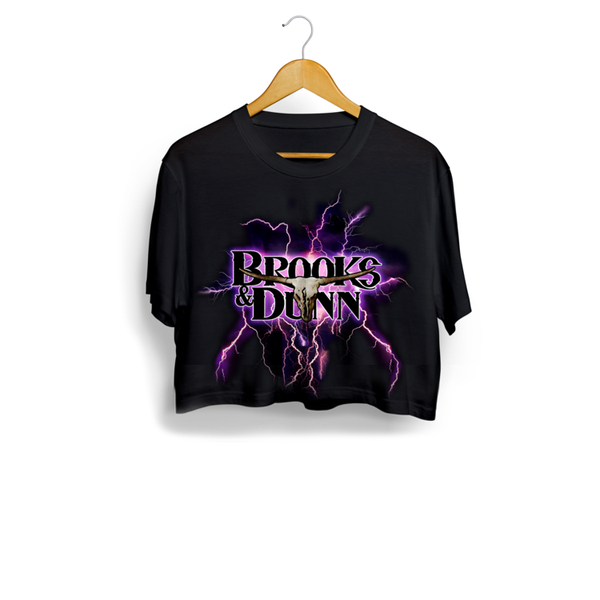 Ladies Brooks Dunn Vintage Lightning Crop Top